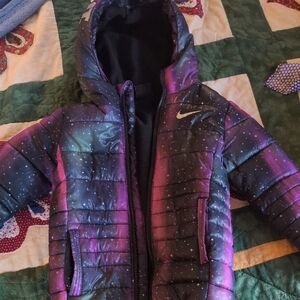 Nike Kids Cosmic Puffer Jacket - Black and Purple